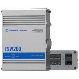 Teltonika Networks TSW200 Switch Industrial No Gestionado PoE+ 8 Puertos Gigabit Ethernet y 2 SFP Fibra Óptica, Raíl DIN, Sin Fuente Alimentación