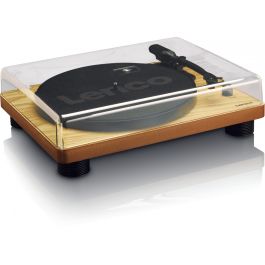 Lenco LS-50 Tocadiscos de Tracción por Correa, Color Madera, con Amplificador Integrado, 33/45/78 RPM y USB 2.0