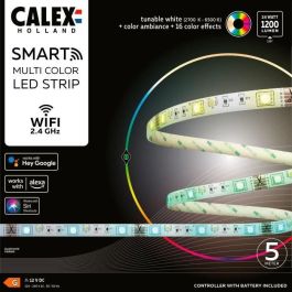 Calex CAL8712879149217 Cinta LED 5 Metros 24W RGB y CCT (Color y Blanco Regulable) con Mando a Distancia Calex CAL8712879149217 Cinta LED 5 Metros 24W RGB y CCT (Color y Blanco Regulable) con Mando a Distancia