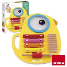Goula Juego Musical Tiki 3 en 1: Xilófono, Tambor y Güiro de Madera. Instrumento Educativo Pájaro para Niños a partir de 13 Meses