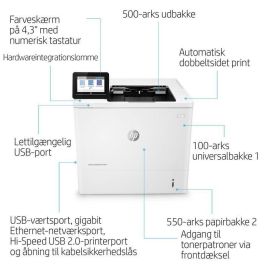 HP M611dn Impresora Láser Enterprise Dúplex con Red, JetIntelligence para Documentos Profesionales y Seguridad Avanzada