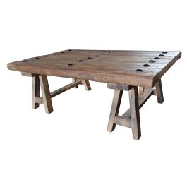 DKD Home Decor Mesa Centro Marron Negro 110 x 70 x 40 cm Olmo