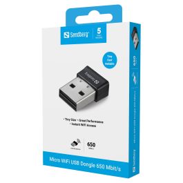 Sandberg Micro WiFi USB Dongle 650 Mbit/s - Adaptador Inalámbrico para Acceso a Redes WiFi por Puerto USB sin Cables