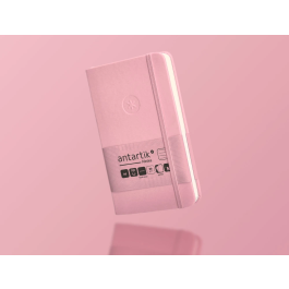 Antartik Cuaderno A6 Tapa Dura Hojas Rayas Rosa Pastel 100 Hojas 80gr FSC