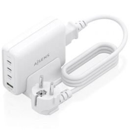 Aisens ASCH-140W4P055-W Cargador Sobremesa GaN 140W Carga Rápida con 3xUSB-C PD3.1 y 1xUSB-A QC3.0 Blanco Aisens ASCH-140W4P055-W Cargador Sobremesa GaN 140W Carga Rápida con 3xUSB-C PD3.1 y 1xUSB-A QC3.0 Blanco