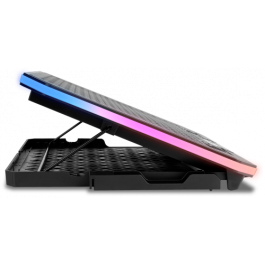 Krom Soporte Refrigerante Portátil NXKROMKOOLER Base Refrigeradora RGB para Portátiles hasta 19" con 6 Ventiladores y Iluminación LED