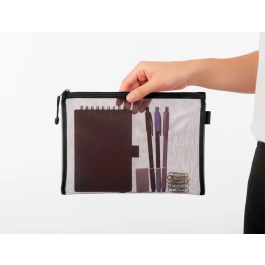 Liderpapel Bolsa Zipper Bag Multiusos Poliéster Transpirable DIN A5 Negro