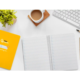 Liderpapel Cuaderno Espiral A5 Tapa Dura 80 Hojas 90gr Cuadro Pautado 4mm Color Amarillo