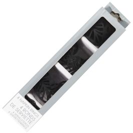 Home Deco Factory Juego de 4 Servilleteros Lounge Hojas 5x4 cm