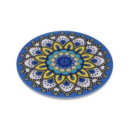 Salvamantel Mandala Azul Versa 20x20 cm - Cerámica con base de corcho (4 Unidades)