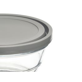 Vivalto Set 5 Fiambreras Redondas Gris Cristal 2.4L 1.1L 600ML 280ML 180ML (Set de 6)