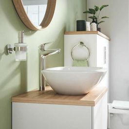 Grohe 24331001 Mezclador Monomando de Lavabo de Sobremesa Swift, Cromo, Tamaño XL, Ahorro de Agua, Desagüe Click-Clack