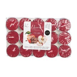 Acorde: Set de 30 Tea Lights Manzana Canela, Duración 3 horas, Cera Marrón, Dimensiones 19x2.7x11.2 cm (24 Unidades)