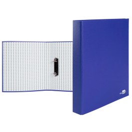 Liderpapel Carpeta de 2 anillas 25mm Folio Carton Forrado Plastico Azul
