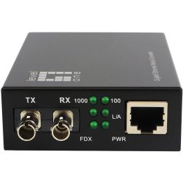LevelOne GVT-2003 Convertidor de Medios Ethernet Gigabit 10/100/1000Base-T a Fibra ST, Compatible con IEEE 802.3x Flow Control