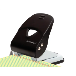 Q-connect Taladrador kf14221, 2 Taladros, Negro, Capacidad 40 Hojas, Apertura 3.5 mm