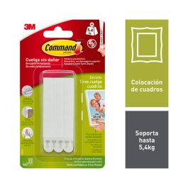 Command 17207 Tiras para Colgar Cuadros Estrechas, 4 Pares con Carga Máxima 5.4 kg