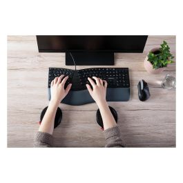 Cherry Reposamuñecas Deslizante Ergo, Soporte Ergonómico para Ratón y Teclado, Mejora Postura y Reduce Tensión Muscular, Cuero Sintético, Ambidiestro