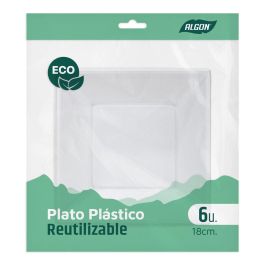 Set de Platos Algon Plástico 18 cm 6 Piezas (24 Unidades) Set de Platos Algon Plástico 18 cm 6 Piezas (24 Unidades)