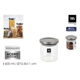 La Mediterranea Tarro Borosilicato con Tapa de Acero Inoxidable 600 ml con Medidas 10.8x10.8x11 cm Precio: 37.07999988. SKU: B1AG83GTPD