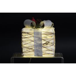 Regalo Navidad Moderna DKD Home Decor Blanco Plateado 25 x 28 x 25 cm Set de 3