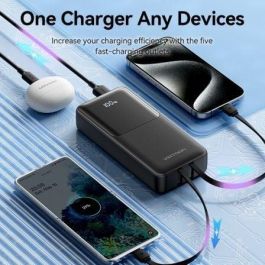 Vention Powerbank 20000mAh FHPB0, 22.5W Negra, Incluye Cable USB Tipo-C y Lightning, Carga Rápida Power Delivery y Quick Charge