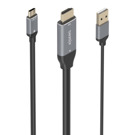 AISENS - CABLE CONVERSOR ALUMINIO HDMI V2.0 A USB-C 4K@60HZ, HDMI/M+USB-A/M-USB-C/M, NEGRO, 1.8M Precio: 21.49999995. SKU: B1HJBN23TQ