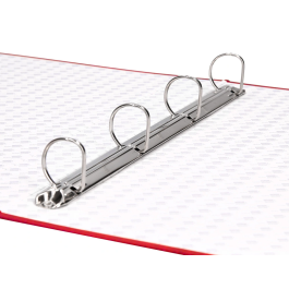 Liderpapel Carpeta de 4 anillas 25mm Folio Cartón Forrado Color Rojo