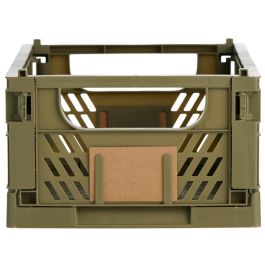 Day Caja Plegable y Apilable Build It Up Verde Oliva 10L (33x24.5x15cm) con 2 Etiquetas, Soporta 20kg
