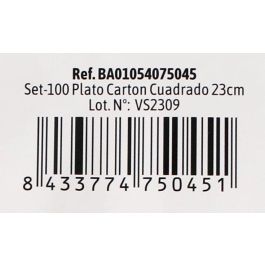 Set de 100 platos de cartón cuadrados Algon 23 cm (10 Cajas) Set de 100 platos de cartón cuadrados Algon 23 cm (10 Cajas)