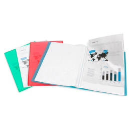 Liderpapel Carpeta Escaparate 80 Fundas Polipropileno DIN A4 Azul Translúcido