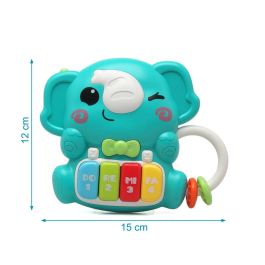 KioKids Juguete Interactivo Musical Elefante con Luces y Sonidos para Bebés +6 Meses, Desarrollo Coordinación Mano-Ojo