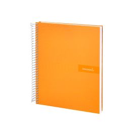 Cuaderno Espiral Liderpapel A4 Crafty Tapa Forrada 80H 90 gr Cuadro 4 mm Con Margen Color Naranja 5 unidades