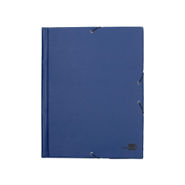 Liderpapel Carpeta Tres Solapas Plástico Folio Color Azul con Gomas
