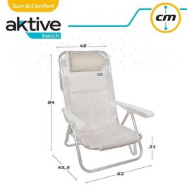 Silla playa aluminio plegable 5 posiciones 48x46x84 cm con cojin mas asa. Silla playa aluminio plegable 5 posiciones 48x46x84 cm con cojin mas asa.