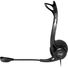 Logitech Headset 960 USB, Auriculares con Micrófono USB, Diadema Ajustable, Cancelación de Ruido, Sonido Estéreo, para PC