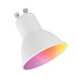 Muvit Bombilla Io Gu10 5.5W RGB, Compatible con Google Home, Alexa y Siri, Luz LED Multicolor y Blanca, Control por Smartphone
