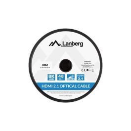 Lanberg CA-HDMI-30FB-0800-BK Cable HDMI 2.1 de 80m, 48 Gbit/s, Conector Tipo A Macho a Macho, Contactos Chapados en Oro, Negro Lanberg CA-HDMI-30FB-0800-BK Cable HDMI 2.1 de 80m, 48 Gbit/s, Conector Tipo A Macho a Macho, Contactos Chapados en Oro, Negro