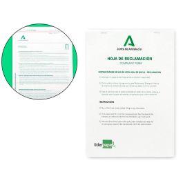 Libro Liderpapel Hojas De Reclamaciones Junta De Andalucia Din A4 25 Juegos Original + 2 Copias