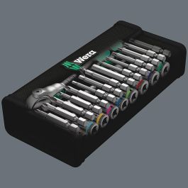 Wera 8100 SA 9 Zyklop Speed - Juego de llaves de carraca de 1/4", métrica en pulgadas