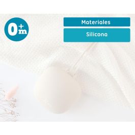 KioKids Portachupetes de Silicona Beige Higiénico y Seguro con Lazo para Colgar | Capacidad 1 Chupete | Para Bebés +0 Meses