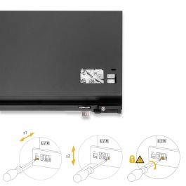 Emuca Cajón exterior Protone 30kg con guías de extracción total y cierre suave, Altura 178mm, profundidad 350mm, Acero, Gris antracita