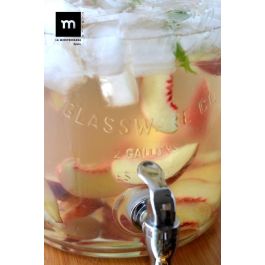 La Mediterranea Tarro Dispensador con Grifo 8L Vidrio 21x21x36 cm