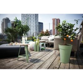 Elho ELH8711904500658 Maceta Redonda Loft Urban High 35 Verde, Ø 34 x H 45 cm, Exterior, 100% Reciclado