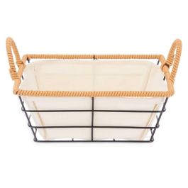 Cesta Kinvara Metal Cuadrada con Asas 26x12x21.7 cm, Color Natural (24 Unidades) Cesta Kinvara Metal Cuadrada con Asas 26x12x21.7 cm, Color Natural (24 Unidades)