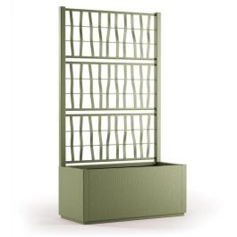 Jardinera Ethica rectangular 80 cm con enrejado verde Jardinera Ethica rectangular 80 cm con enrejado verde