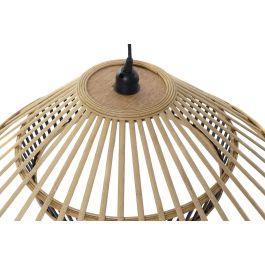 DKD Home Decor Lámpara de Techo Urban de Bambú Marrón, 60x60x26 cm, Casquillo E27, Potencia Máx. 50W, Cable 175 cm, 1 Luz