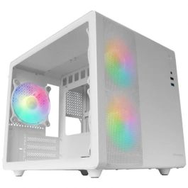 Mars Gaming MC-400 Caja Gaming Compacta Micro-ATX/Mini-ITX Blanca con 3 FRGB, Cristal Templado y Doble Cámara
