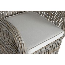 DKD Home Decor Sillon Indonesia 1c24 Gris Claro Crudo Ratan con Cojin 70 x 88 x 62 cm