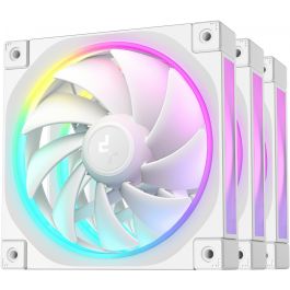 DeepCool FL12 WH-3 in 1 Ventilador PC 120mm Blanco Triple-Pack, 500-2150 RPM, PWM, Iluminación LED Multi